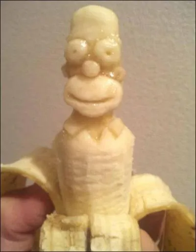 Sur cette image qui a t sculpt sur une banane ?