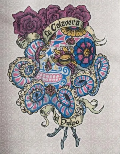 Une oeuvre foisonnante, mlant tentacules, crne et fleurs, qui est celle de l'artiste ?