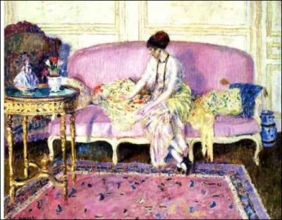 De qui est cette 'Femme assise sur le sofa d'intrieur' ?