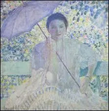 Quel(le) peintre amricain(e) est l'auteur de la toile 'La dame  l'ombrelle' ?