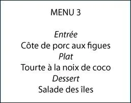 Quelle est l'entre de ce menu ?