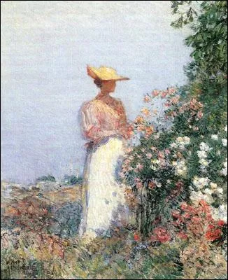 Quel peintre impressionniste amricain a ralis ' Femme au jardin ' ?