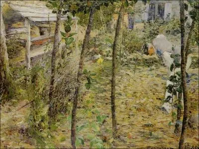 Quel peintre normand no-impressionniste est l'auteur de ' Dans le jardin ' ?