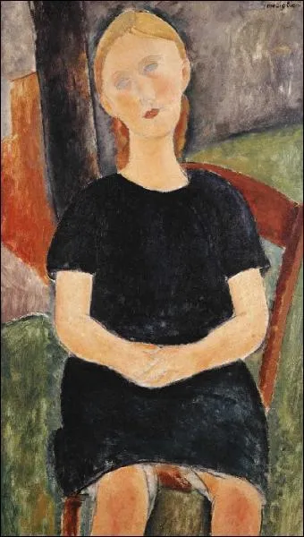 Qui a peint Jeune fille assise les mains sur les genoux ?