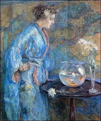 La fille en Kimono bleu