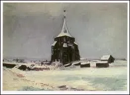 L'glise de Nuenen sous la neige