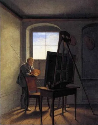 Quel est l'auteur de 'Caspar David Friedrich dans son atelier' ?
