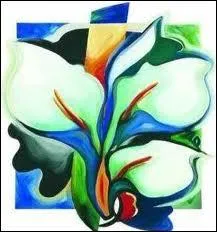 Un bouquet de callas sur fond color pour un tableau de ?