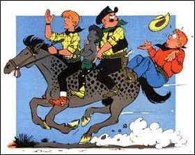 Voici un Bill de BD, Chick Bill (par Tibet), h�ros qui paraissait dans le Jounal de Tintin. Lequel des cavaliers de l'illustration est Chick Bill ?