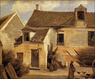 Qui a peint Cour d'une maison de paysans aux environs de Paris ?