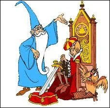 Autant celui-ci est sympathique dans le film de Disney, autant il a une face plus obscure dans les livres sur la Lgende du Roi Arthur. C'est ?