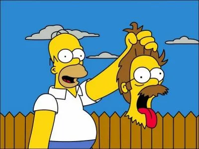 Pour une fois qu'Homer taille ses haies ! Le truc bte quoi... Qui a perdu le plus la tte dans cette histoire ?