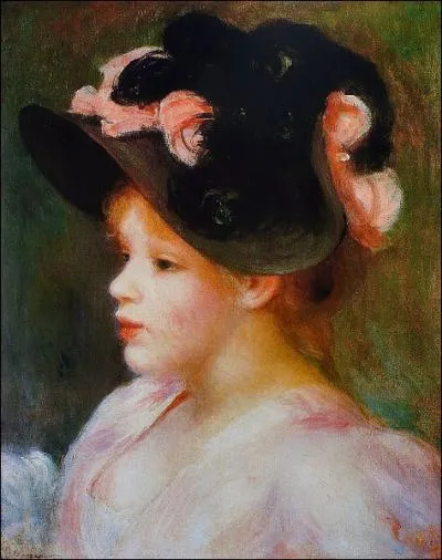 Jeune Fille au chapeau rose et noir