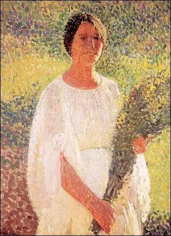 Jeune femme avec des fleurs