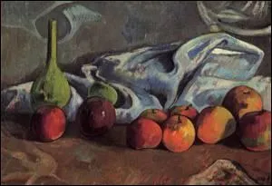 Nature morte avec pommes et vase vert