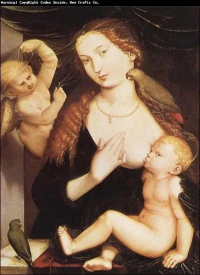 La vierge, l'enfant, et les perroquets