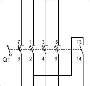 A quoi sert le contact 13 - 14 sur ce sectionneur ?