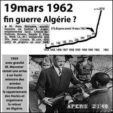Par quoi s'est conclue la Guerre d'Algrie en 1962 ?