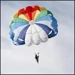 Depuis la tour de la Babote, L. S. Lenormand s'�lance dans le vide, s'aggrippant � une armature en bois attach�e � un tissu tendu qu'il a baptis� 'parachute'. Mais quand ?