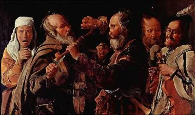 Dans cette scne de genre, De la Tour dploie un ralisme cru. Il a reprsent... ? (CLIQUEZ SUR L'IMAGE POUR L'AGRANDIR. )