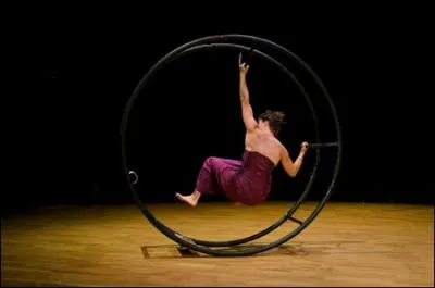 Deux grands cercles mtalliques relis par des barres... Sensations fortes avec...