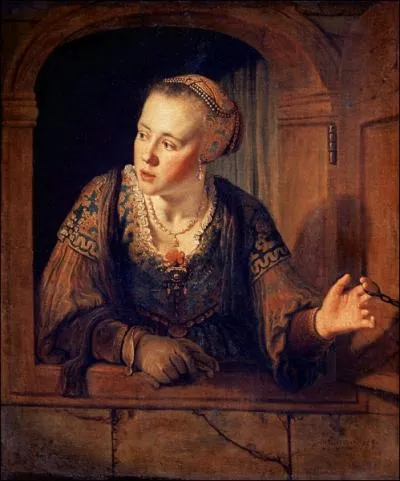 Jeune femme  sa fentre