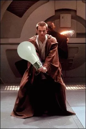 Quel personnage Star Wars se prend pour une lumire sur cette image ?