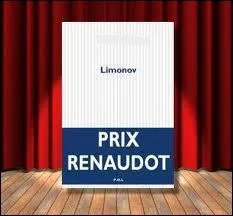Quel crivain a reu le Prix Renaudot pour le roman 'Limonov' qui est une biographie de l'crivain et homme politique russe Edward Limonov ?