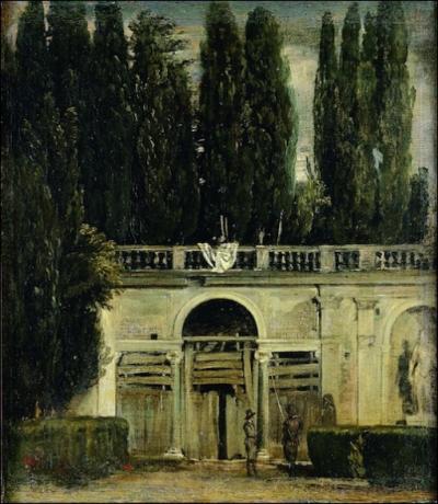 Vue du jardin de la villa Mdicis  Rome