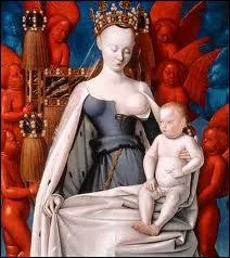 Voici une trs belle  Vierge  l'enfant , de Jean Fouquet, aux couleurs tranches tonnantes, sujet qu'ont peint de nombreux artistes. A votre avis, de quelle poque date cette oeuvre ?
