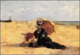 La femme  l'ombrelle sur la plage de Trouville