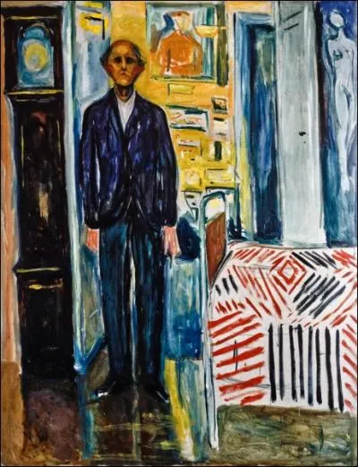Qui a peint Autoportrait entre l'horloge et le lit ?