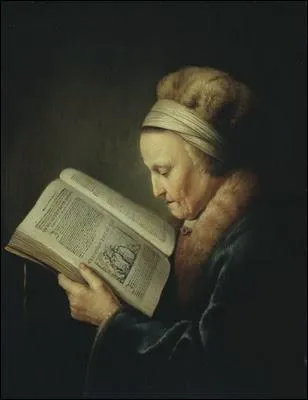 Vieille femme lisant la Bible (1630)