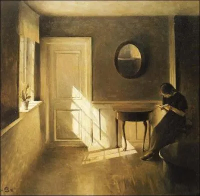 Intrieur avec une jeune fille en train de lire, 1908