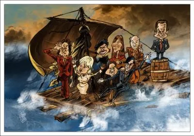 Sur ce dessin, quel parti politique semble avoir fait naufrage ?