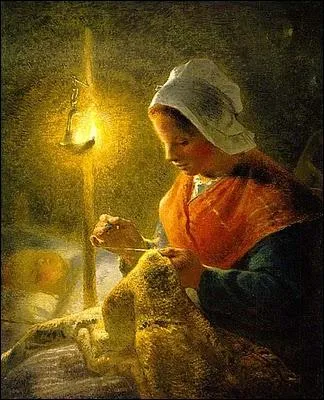 Qui a peint Femme cousant sous la lampe ?