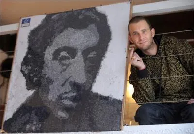 Pour clbrer,  sa faon, les 20 ans de la disparition de Serge Gainsbourg, un artiste nantais a ralis un portrait de l'artiste. Qu'a-t-il utilis pour le faire ?