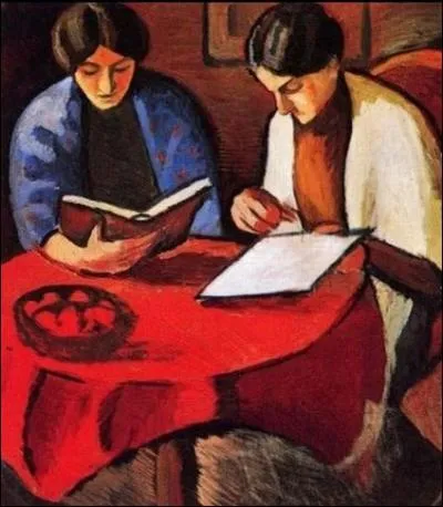 Qui a peint 'Deux femmes  table' ?