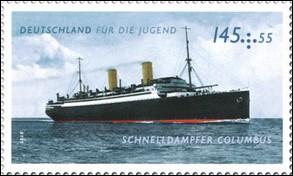 Quel est ce bateau transatlantique Allemand des annes 20, visible sur ce timbre d'Allemagne ?