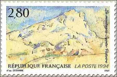 Quelle est cette montagne du sud de la France, connue pour avoir t peinte par Paul Czanne, visible sur ce timbre de France ?
