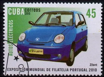 Quelle est cette citadine lectrique, visible sur ce timbre de Cuba ?
