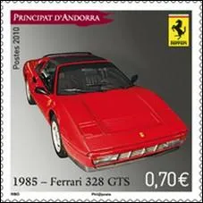 Quelle est cette voiture sportive Italienne, visible sur ce timbre d'Andorre ?