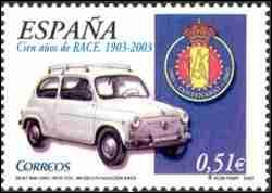 Quelle est cette citadine mythique, visible sur ce timbre d'Espagne ?