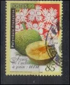 Quel est ce fruit caractrisitique d'Ocanie visible sur ce timbre de Polynsie Franaise ?