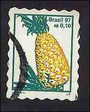 Quel est ce fruit originaire d'Amrique du Sud dont le nom veut dire 'Parfum des parfums' visible sur ce timbre du Brsil ?