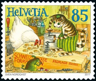 Quel est ce fromage de vache suisse aux nombreux trous (visible sur ce timbre de Suisse) ?