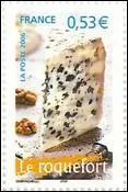 De quel dpartement est originaire ce fromage franais de brebis  pte persille, le roquefort (visible sur ce timbre de France) ?