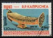 Quel est cet instrument de musique  percussion africain (visible sur ce timbre du Kampuchea) ?