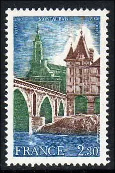 Quel est ce pont de la ville de Montauban visible sur ce timbre de France ?