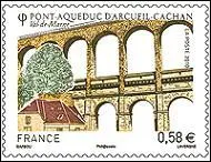 Dans quel dpartement sont situs les aqueducs d'Arcueil et de Cachan visibles sur ce timbre de France ?